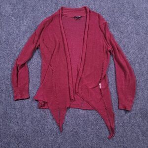 EILEEN FISHER Cardigan Womens PM Linen Viscose‎ Mesh Open Front Italian Yarn